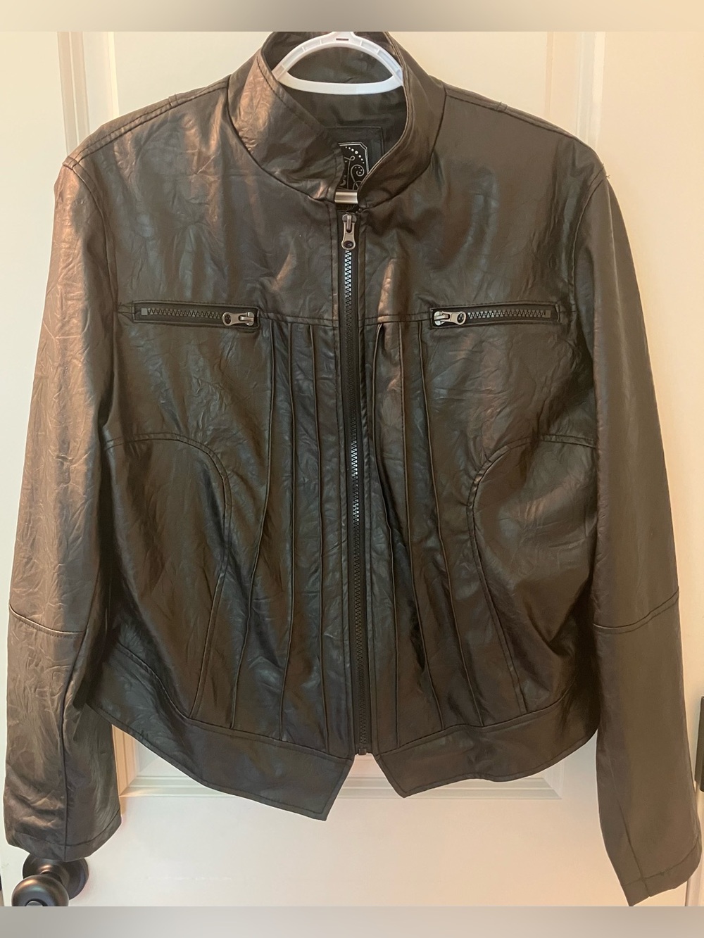 Last Kiss Black Faux Leather Moto Jacket Juniors 1X